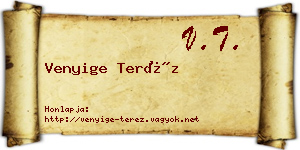 Venyige Teréz névjegykártya